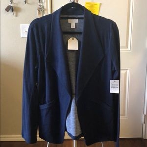 Caslon Navy Blue Cotton Blazer